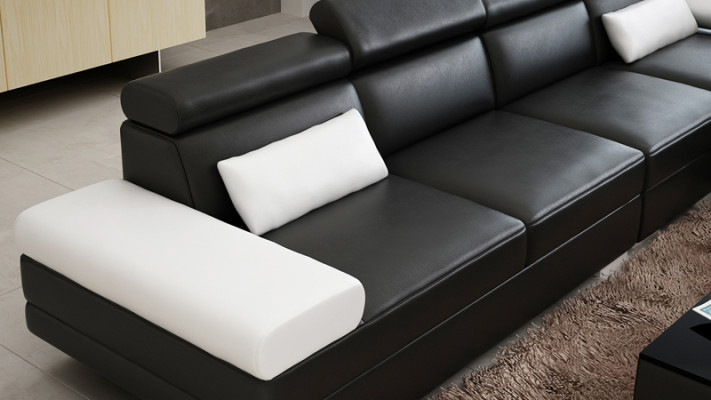 Ledersofa Sofa Couch Wohnlandschaft Ecksofa Modern Garnitur Dekor Design