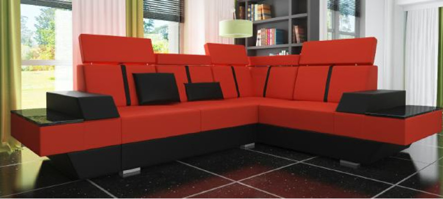 Designer Ledersofa Wohnlandschaft Polster Couch Sofa Ecksofa Eckcouch Ledercouch