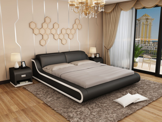 Designer Bett Polsterbett Luxusbett Doppelbett Ehebett Betten 140/160/180 cm