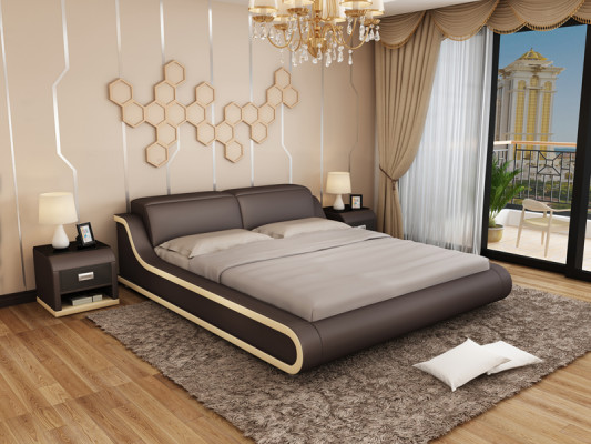 Designer Bett Polsterbett Luxusbett Doppelbett Ehebett Betten 140/160/180 cm