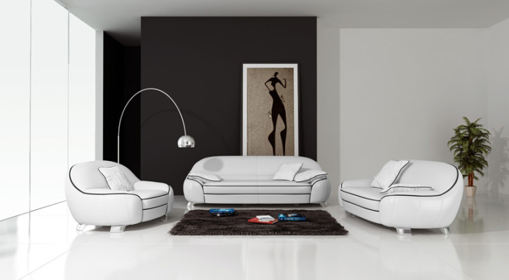 Ledersofa Couch Wohnlandschaft 3+2+1 Sitzer Garnitur Design Modern Sofa mit USB