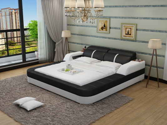 Luxus Leder Bett Design Polster Betten Doppel Modernes Ehe140/160/180 LB8823