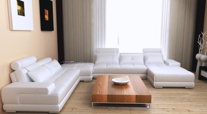 Ecksofa Sofa mit USB Wohnlandschaft Ledersofa XXL Designer Sofas Wolfhagen Grau