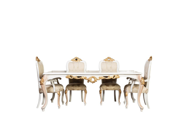 Klassischer Chesterfield Stuhl-Set x4 Esszimmer Stuhl-Garnitur Lehnstühle