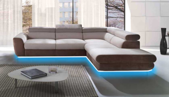 Ecksofa Wohnlandschaft Sofa mit Bettfunktion Ecksofa Couch Ecke Polster Garnitur