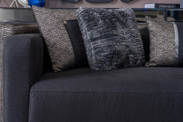 Sofagarnitur 3+3+1 Sitzer Wohnzimmer Set Komplett Textil Sofa Sessel Holz Neu