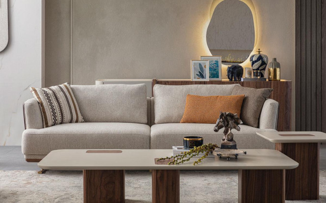 Luxus Sofagarnitur Set Wohnzimmer Sofagarnitur 3+1 Couchtisch Beistelltisch