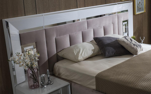 Schlafzimmer Set Luxus Komplettes Bett 2x Nachttisch Modern Möbel 3tlg Neu