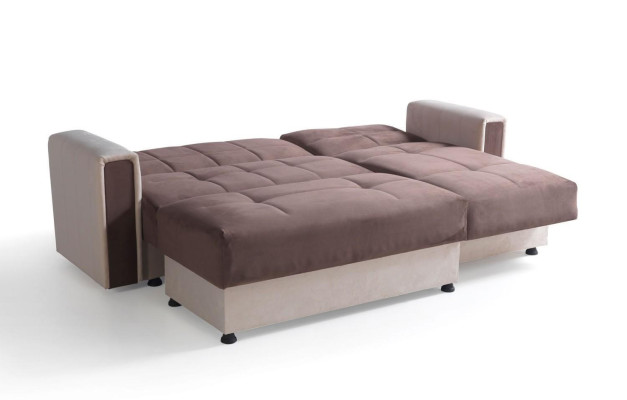 Ecksofa L-Form Sessel Hocker Textil Komplett Polster Premium Wohnzimmer Modern