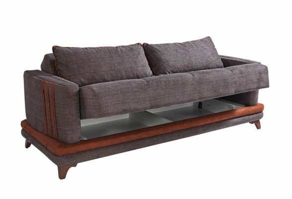 Sofagarnitur 3+1 Sitzer Textil Holz Sofa 3 Sitzer Modern Sessel Komplett Set Neu Eu
