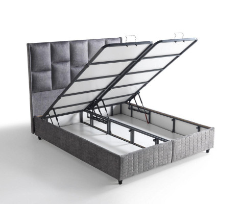Bett Design Betten Luxus Beige Polster Schlafzimmer Möbel Silber 160x200