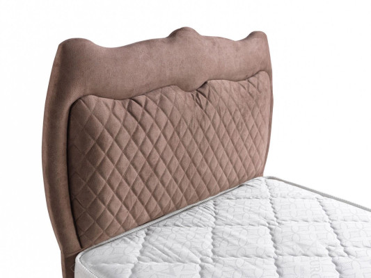 Bett Design Betten Luxus Betten Polster Schlafzimmer Möbel Braun 90x190cm