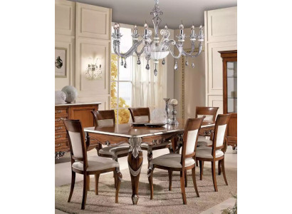 Klassische Set Esstisch + 6x Stühle Garnitur Tische Esszimmer Gruppe Neu