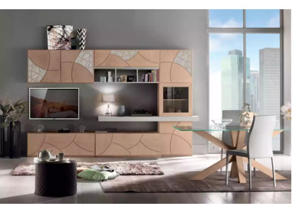 Klassische Wohn Wand Wohnzimmer Sideboard RTV Regal Wände Schrank Neu