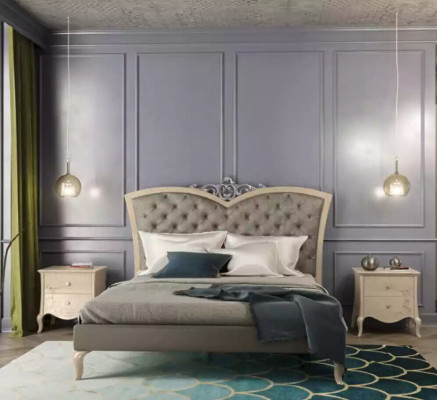 Schlafzimmer Möbel 3tlg. Set Massivholz Nachttische 2x Bett Echtes Holz