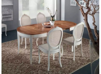 Italienische Möbel Designer Holz Tisch Sitz Polster Ess Zimmer 4x Stühle
