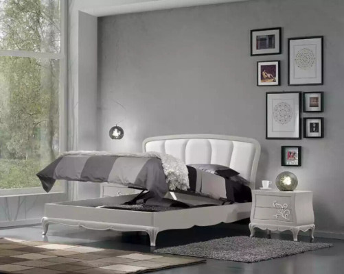 Bett 2x Nachttische 3 tlg. Schlafzimmer Set Modern Luxus Schlafzimmer