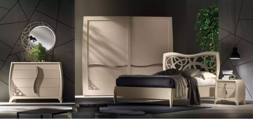 Bett 2x Nachttische 3tlg. Schlafzimmer Design Luxus Schlafzimmer Möbel