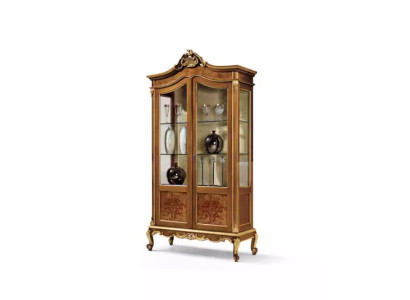 Holz Vitrinen Glas Schrank Echtholz Anrichte Vitrine Wohnzimmer Möbel
