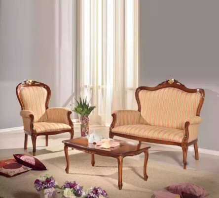 Sofagarnitur 2 Sitzer Set Design Sofa Polster Couch Klassisch Luxus Neu