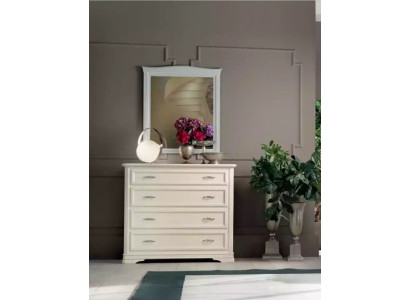 Kommode mit Spiegel Holz Kommoden Möbel Modern Schrank Beige 2 tlg.Neu