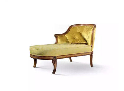 Chaiselongue Stoff Sofa Liege Chaise Klassischer Gelb Couch Textil Neu