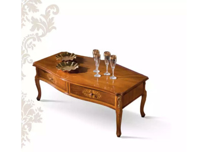 Klassischer Brauner Holz Couchtisch Luxus Design Schubladen Tisch Neu