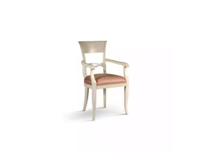 Stuhl mit Armlehne Braun Design Wohnzimmer Polster Esszimmer Holz Neu