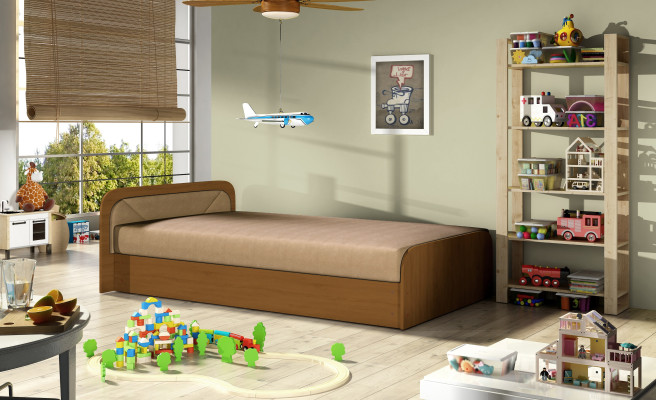 Modernes Kinderbett Betten Textil Holzbett Bett Schlafsofa Kinderzimmer Neu
