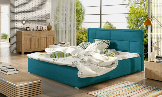 Designer Bett Schlafzimmer Betten Textil Hotel Luxus Polster Robustes