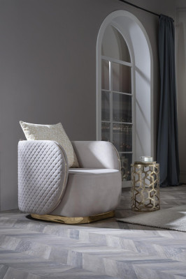 Luxus Sofa Ovale Sofagarnitur Set Polster Möbel 3+2+1 Samt Textil 3tlg.