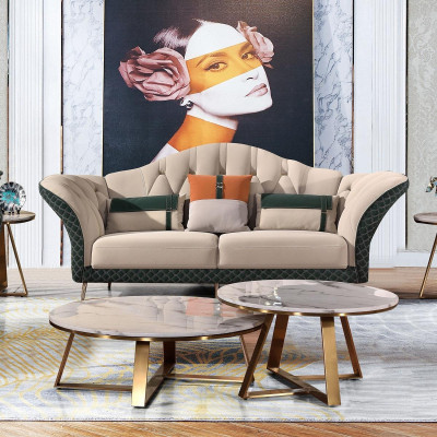 Dreisitzer Italienische Stil Möbel Sofa 3 Sitzer Modernes Sofa Ledersofa Couch