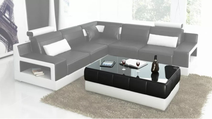 Sofa Ledersofa Ecksofa Polster Eckgarnitur Polster Couch Garnitur Wohnlandschaft