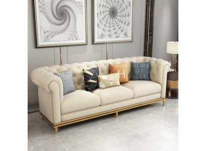 Dreisitzer Couch Polster Design Sofa 3er Sitz Sofas Zimmer Weiß Luxus Couchen