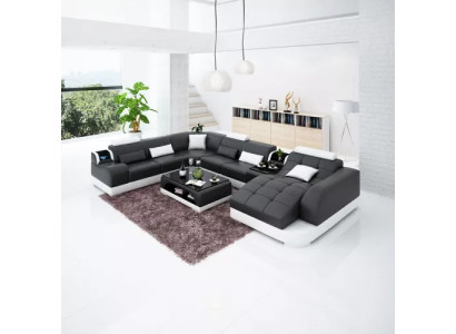 Polsterecke Ledersofa Wohnzimmersofa Eckcouch Eckgarnitur Sofa mit