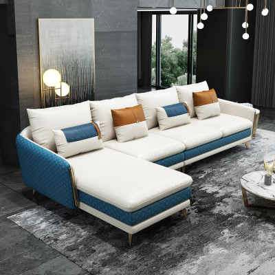 Ecksofa L-Form Modernes Sofa Ledersofa Deko Ecksofa Polster Wohnlandschaft