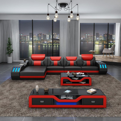 Designer Wohnlandschaft Polster L Form Ecksofa Eck Garnitur Sofa Couch Ecke led