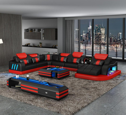 Ecksofa Ausgefallene Wohnlandschaft Polster eckgarnitur couchen sofas usb led