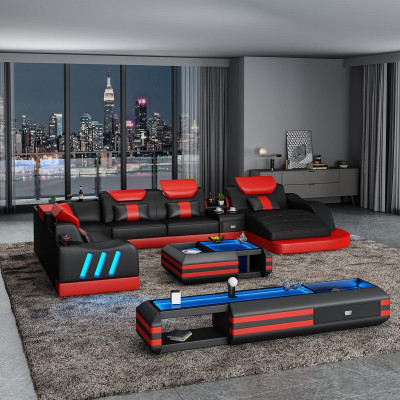 Ecksofa Ausgefallene Wohnlandschaft Polster eckgarnitur couchen sofas usb led
