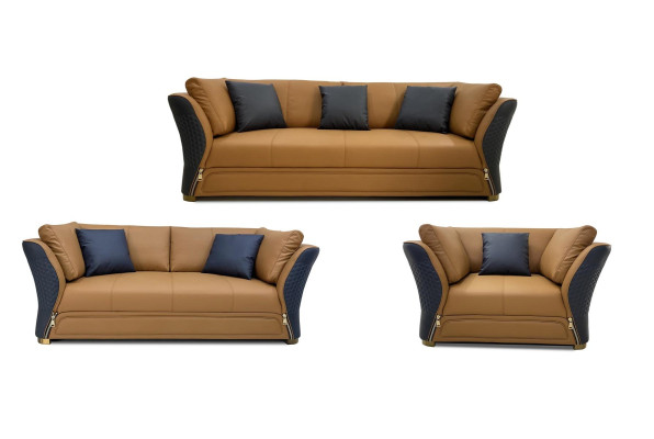 Ledersofa couch wohnlandschaft sofagarnitur design couchen 321 sitzer