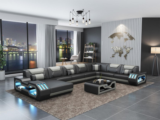 Wohnlandschaft U Form Ecksofa Couchtisch Sideboard Design Wohnlandschaft Big Neu