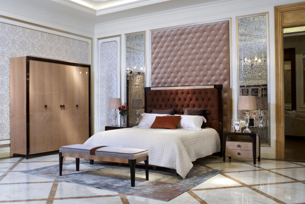 Bett Luxus Polster Design Doppel Betten Hotel Ehe Schlaf Zimmer Textil