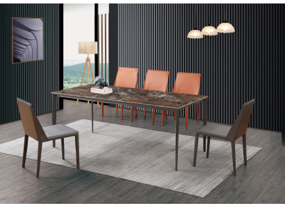 Luxus Esstisch - Tisch Esszimmer Möbel Metall Marmor Optik Design Tisch