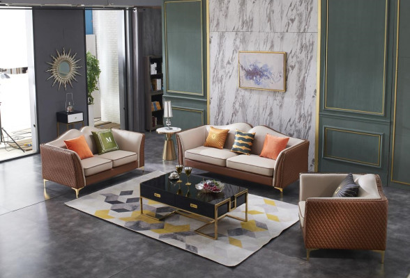 Sofagarnitur 3+2 Sitzer Klassische Garnituren Sofas Leder Couchen Polster