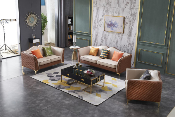 Sofagarnitur 3+2 Sitzer Klassische Garnituren Sofas Leder Couchen Polster