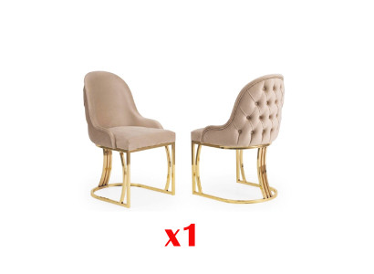 Esszimmer Stühle Holz Luxus Stuhl Beige Wohnzimmer italienischer Stil