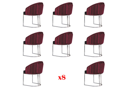 Garnitur Stühle Polster Lehn Design Holz Gruppe Neu Ess Zimmer 8 Stuhl