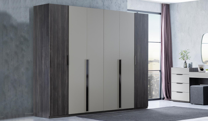 Schlafzimmer Set Möbel Bett 2x Nachttisch Kleiderschrank Möbel Komplett Set 5tlg