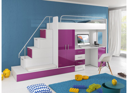 Doppelstockbett Etagenbett Jugendzimmer Bett Kleiderschrank Schrank Schreibtisch