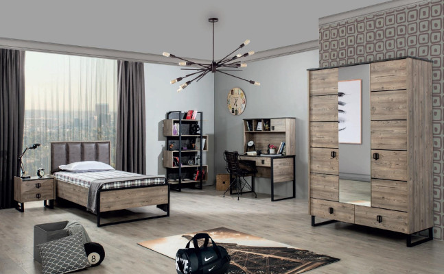 Loft Nachttisch Braun Design Modern Beistelltisch Tisch Schlafzimmer Tische Neu